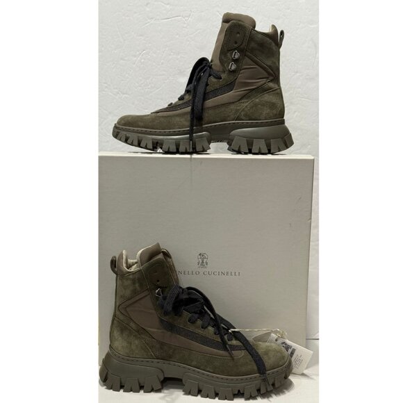 $1500 Brunello Cucinelli NEW! olive green suede boots size 9/39 - Picture 7 of 7
